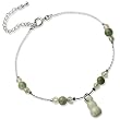 Hand Carved Jade Gourd (Hu Lu) Bead and Crystal Anklet 8.5" with 2" Chain Extender Hand Carved Jade Gourd (Hu Lu) Bead and Crystal Anklet 8.5" with 2" Chain Extender