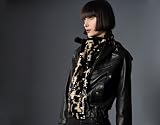 Michelle Sequin Scarf, Black/Tan Sequin