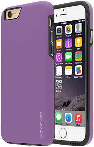 iPhone 6 Case, WOWCASE Hybrid LUX Combo Case (Purple / Black)