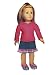 Denim Skirt w/ Plaid Trim & Pink Long Sleeve Tee, Fits 18 Inch American Girl Dolls