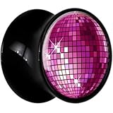 18mm Black Acrylic Disco Ball Saddle Plug