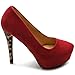 Ollio Women's Platform Shoe Faux Suede Stiletto Leopard High Heels Multi Color Pump