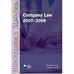 Statutes on Company Law 2007-2008 (Blackstone's Statute Book)