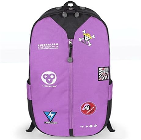Purple Style Unisex Fashion Casual School Travel Laptop Backpack Rucksack Daypack Tablet Waterproof nylon Bags with Cap