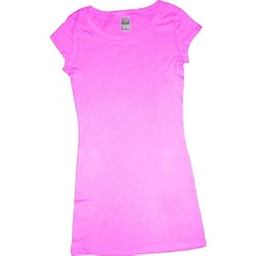 Unplugged Label for Green Jersey Cap Sleeve Tunic T-Shirt Tee