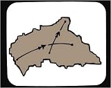 Decorated Mouse Pad with Africa, map, outline, Ghana, area, geograpy, region, land