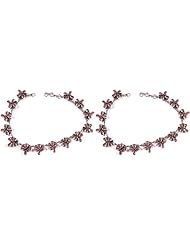 Faceted Cubic Zirconia Anklets - Sterling Silver