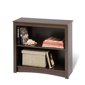2 Tier Bookcase Contemporary Style in Espresso Finish