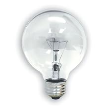 GE Lighting 31109 40-Watt Crystal Clear G25 Vanity Globe Light Bulb, 2-Pack