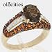 14K Yellow Gold Smoky Quartz, Citrine & Diamond Ring - OldCities Estate Jewelry