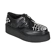Demonia Men's CREEPER-426, 2", Platform Embroidere White Spider Web Creeper Shoe
