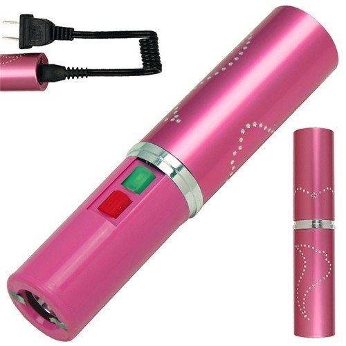 PINK Lipstick Flashlight Stun Gun Rechargeable