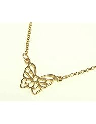 kala-isjewels - Ladies -18ct Gold Plated Pendant " Butterfly "( 1" ) and Length Necklace (16,14" )