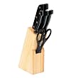 Axentia 291547 Holz-Messerblock 7-teilig 5 Messer+Schere