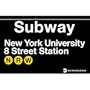NYU Metal Subway Sign
