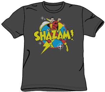  Shazam POWER BOLT - DC Comics Adult Superhero Charcoal T-shirt