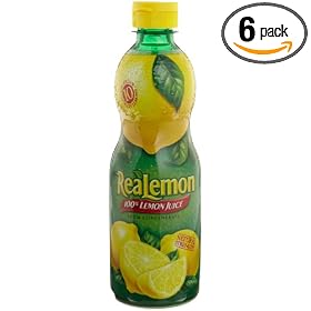 ReaLemon 100% Lemon Juice from Concentrate, 15-Ounce Squeeze Bottles (Pack of 6)