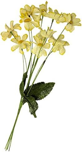 AA Floral 17" Daisy Stem with Burlap Petals (Yellow)