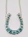 Large Rhinestone Horseshoe Necklace, Turquoise
