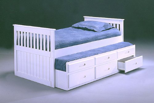 Childrens Toyshop  Toys : White Captains Bed with Trundle