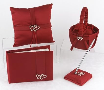 Wedding ring pillow red