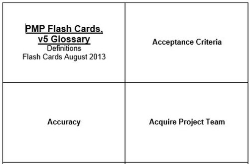 pmp exam advanced flash cards