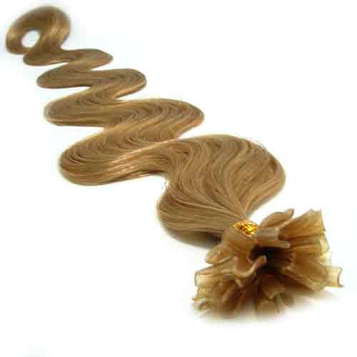 100 Strands Wavy Body Wave Pre Bonded U Nail Tip Fusion Remy Human Hair Extensions 22