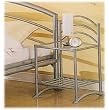 Streamlined glossy silver Night Stand
