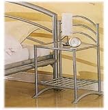 Streamlined glossy silver Night Stand