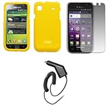 EMPIRE Yellow Rubberized Hard Case Cover + Screen Protector + Car Charger ( ....