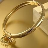 18K Gold Filled Hinged Bangle Bracelet Girls Kids 2-5 Year