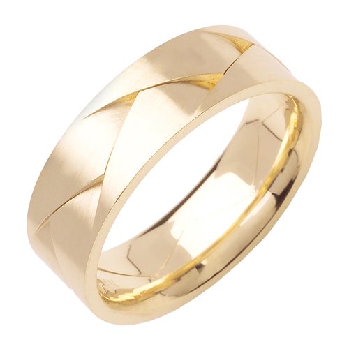 Elegant Wedding Bands With Comfort Fit 14K Yellow Gold Can Also Be Made In Platinum or Other Colors 18K And 24K Is Also Available 7mm