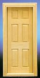 Dollhouse Miniature Six Panel Door in 1:24 Scale