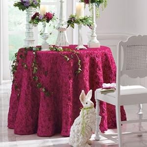 Rose Taffeta Tablecloth - Ivory - Grandin Road