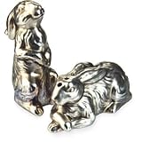 Kitchen & Housewares : Silver Colored Earthenware Rabbit Bunny Salt and Pepper Shaker Set