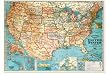 USA Map Vintage Look Poster Print 20"x 28"