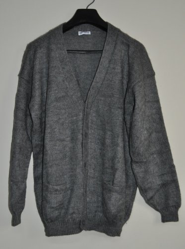 CARDIGAN ALPACA XL VNECK buttons with Pockets DARK GREY MENS made in PERU mod dg