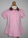 Ralph Lauren Girls Layette Madras Mesh Polo Dress, Pleated Bottom