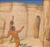 Leinwandbild: Franz Von Stuck, Wettlauf, 65 x 62 - Leinwand auf Keilrahmen: Aufspannen