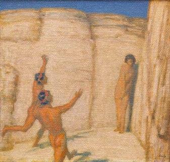 Leinwandbild: Franz Von Stuck, Wettlauf, 65 x 62 - Leinwand auf Keilrahmen: Aufspannen