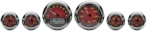 Medallion Premium Bagger Classic Red Gauges for 2004-2013 FLH, FLT models - One Size