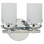Sea Gull Lighting 40044-05 Bliss Two-Light Vanity, Chrome Finish with Cased Opal Etched Glass