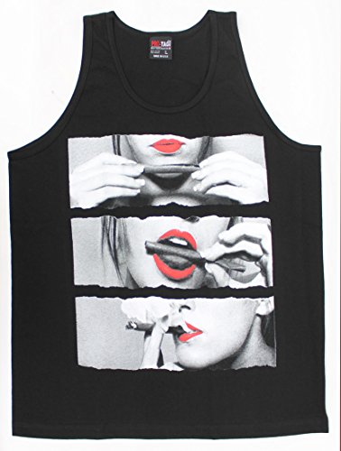 100% Cotton Graphic Front Tank Top - Cigar