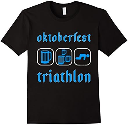 Men's Funny Oktoberfest Triathlon Shirt: Tshirt for Oktoberfest 2XL Black