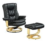 New Creations 21242 Soho Swivel/Recline Chair And Ottoman In Raven
