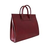 Pratesi 'Alberti' Leather Handbag with two handles in Nutella Brunelleschi Leather