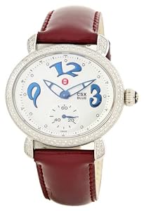 Michele CSX Blue Diamond Steel Burgundy Ladies Watch MWW03E000058