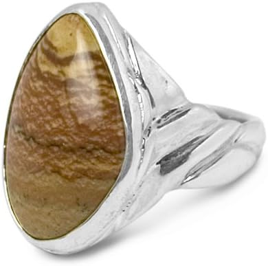 Sterling Silver Golden Desert Jasper Western Waves Ring