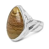 Sterling Silver Golden Desert Jasper Western Waves Ring