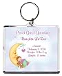Proud Great Grandma Birth Announcement Photo Key Chain, Personalized, 2.75" x 3.25" - Baby in the Moon (Boy)